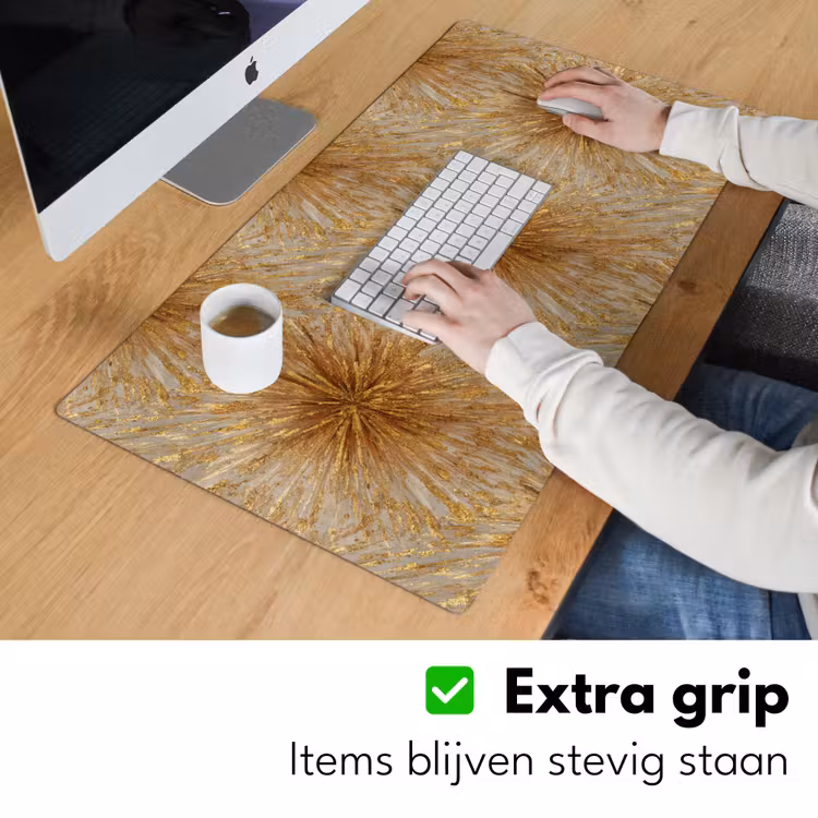 Bureau onderlegger - Explosie - Abstract - Goud - Wit — 6