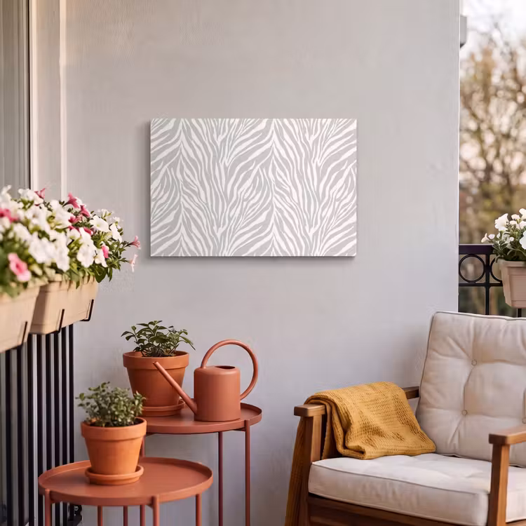 Buiten canvas - Zebra - Motief - Grijs — 3