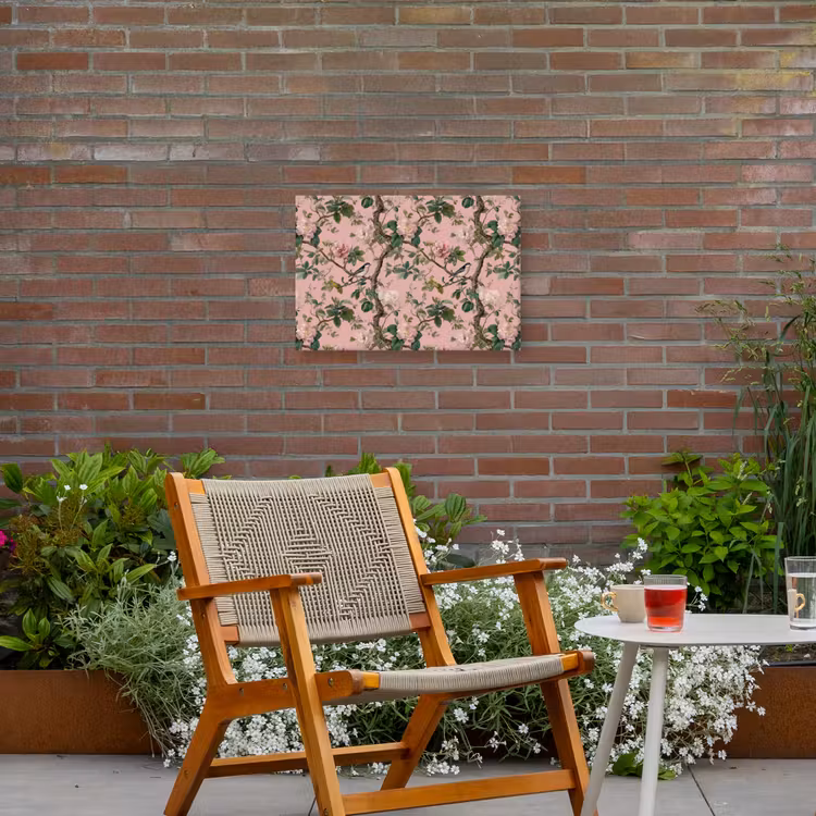 Buiten canvas - Pioenrozen - Botanisch - Vogel — 2