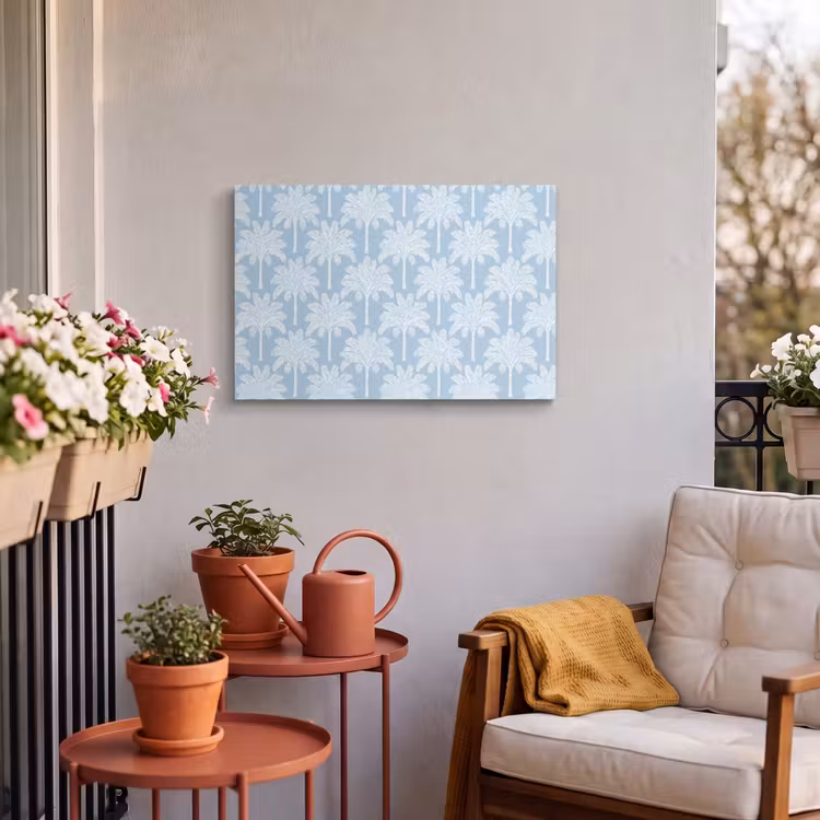 Buiten canvas - Palmboom - Modern - Blauw — 3