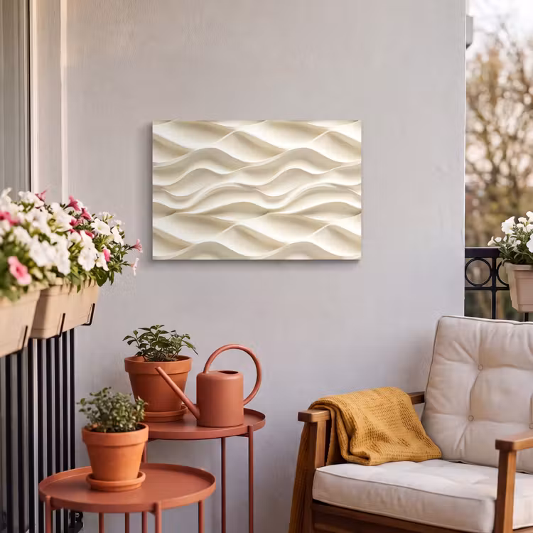 Buiten canvas - Lijnen - Golvend - Crème — 3