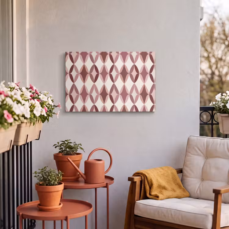 Buiten canvas - Ovaal - Textuur - Roze — 3