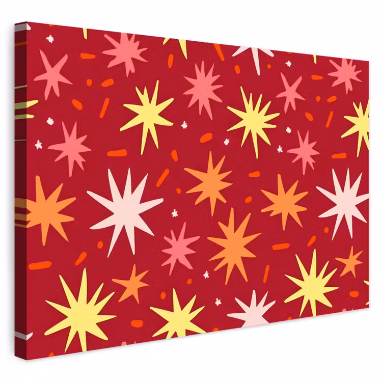 Buiten canvas - Sterren - Speels - Rood — 1