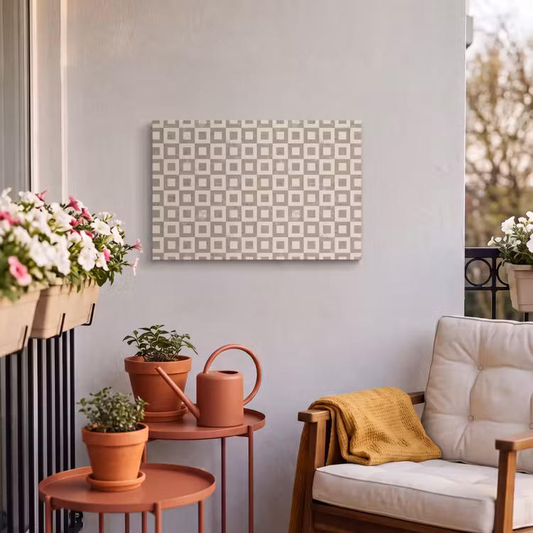 Buiten canvas - Patroon - Marmer - Beige — 3