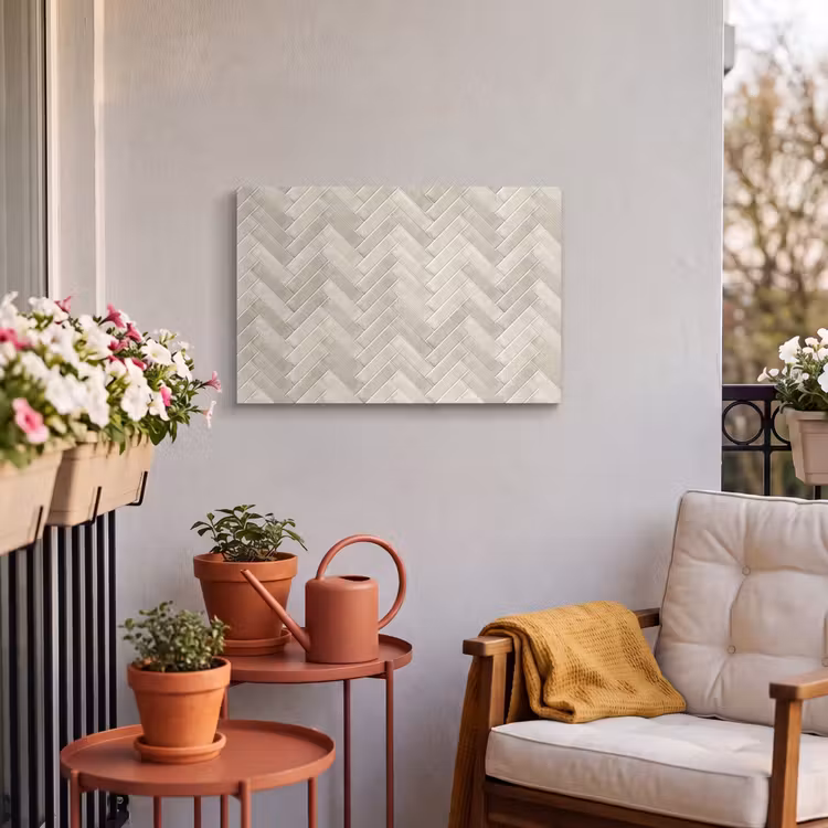 Buiten canvas - Visgraat - Wandtegel - Beige — 3