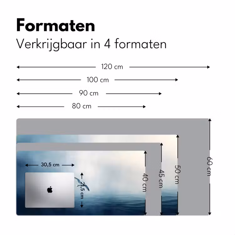 Bureau onderlegger - Meeuw - Wit - Zee - Mistig — 7