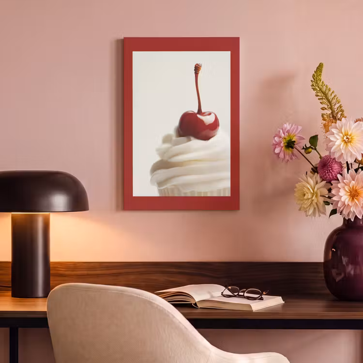 Canvas schilderij - Cupcake - Kers - Rood — 3