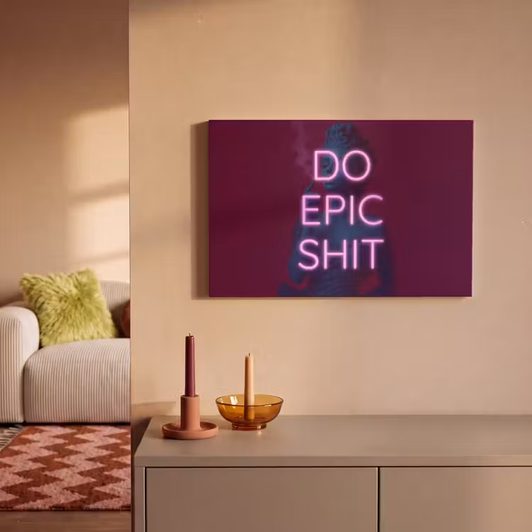 Canvas schilderij - Buste - Neon - LED - Letters — 1