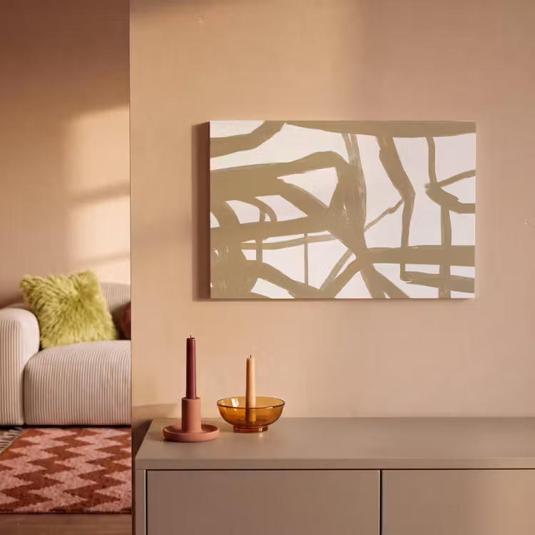 Canvas schilderij - Abstract - Bruin - Wit — 1