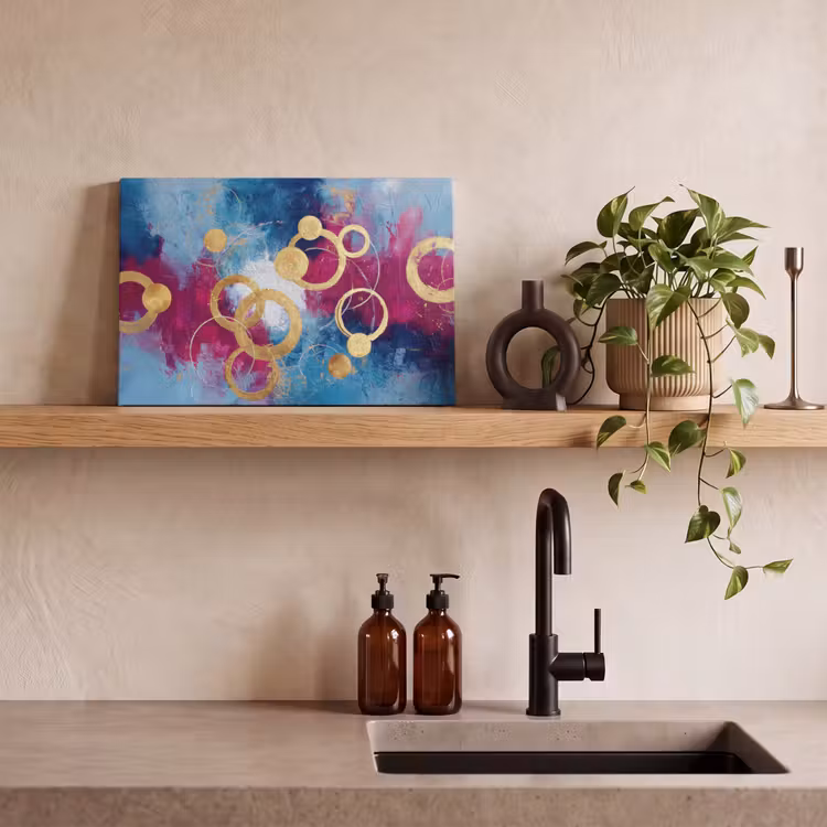 Canvas schilderij - Cirkels - Goud - Abstract — 2