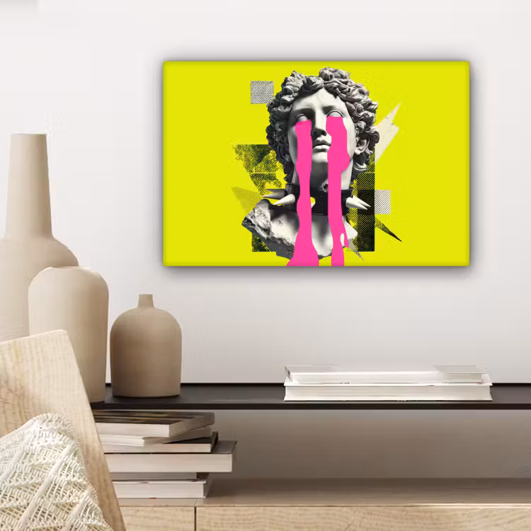 Canvas schilderij - Buste - Verf - Geel — 4