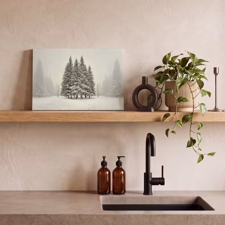 Canvas schilderij - Bomen - Sneeuw - Wit — 2