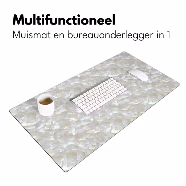 Bureau onderlegger - Parelmoerglans - Wit - Schelp — 7