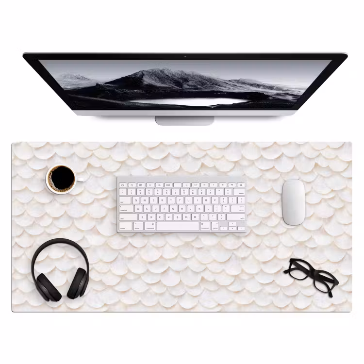 Bureau onderlegger - Schubben - Wit - Elegant — 4