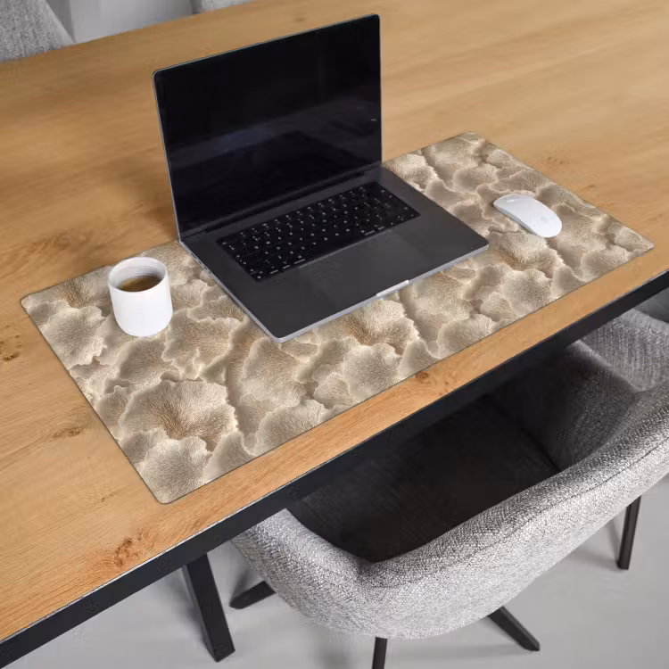 Bureau onderlegger - Waaierstructuren - Beige - Vezeltextuur — 3
