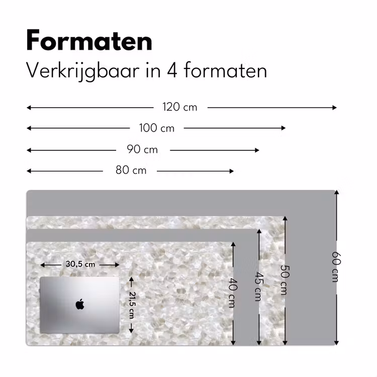 Bureau onderlegger - Wit - Penseelstreken - Reliëfeffect — 8