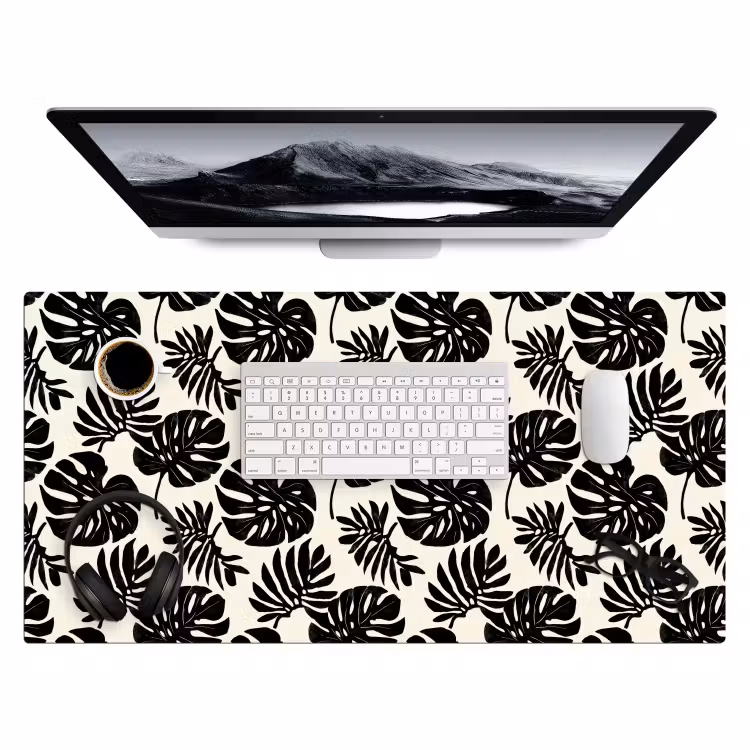 Bureau onderlegger - Modern - Monstera - Zwart — 4