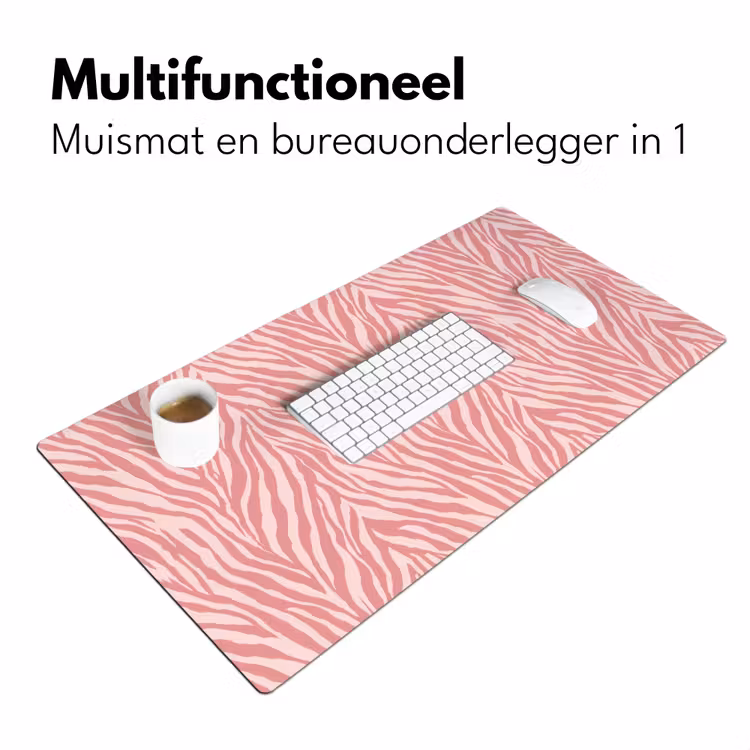 Bureau onderlegger - Zebra - Print - Roze — 7