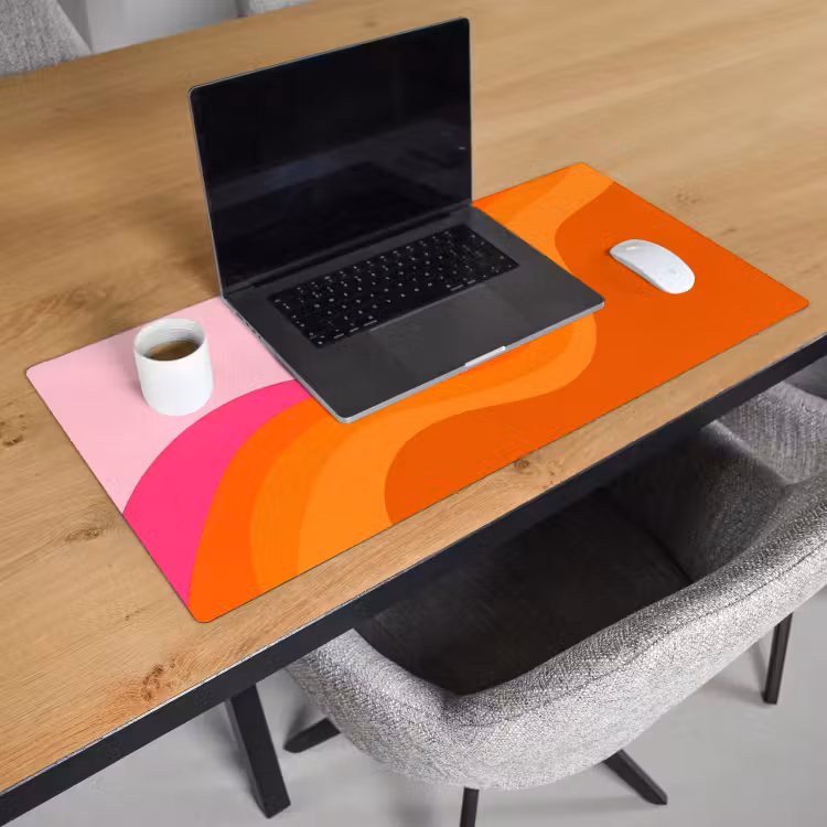 Bureau onderlegger - Retro - Waves - Kleurrijk — 3