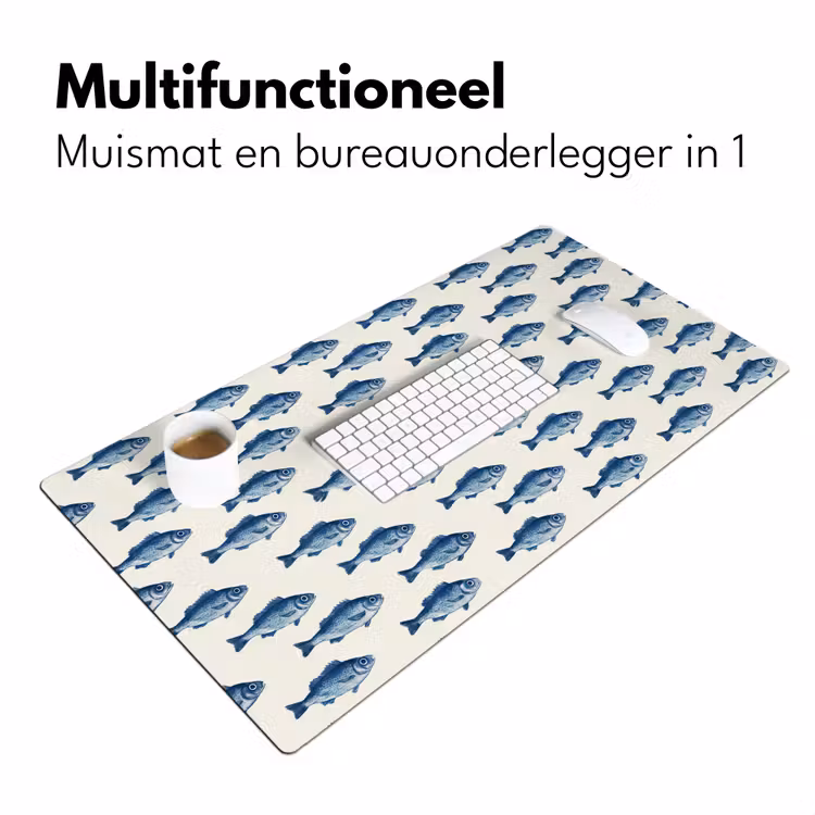 Bureau onderlegger - Vis - Patroon - Blauw — 7