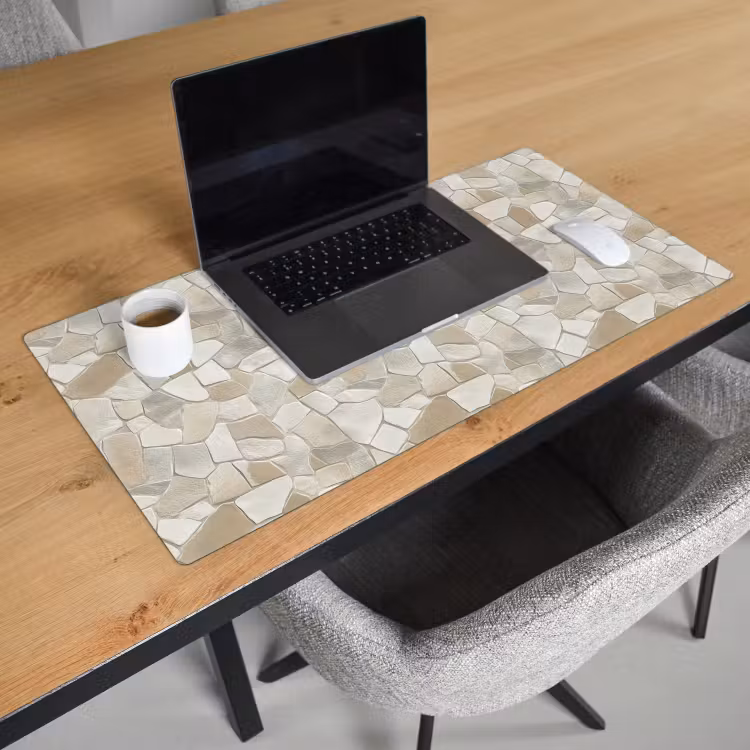 Bureau onderlegger - Mozaïek - Stenen - Beige — 3