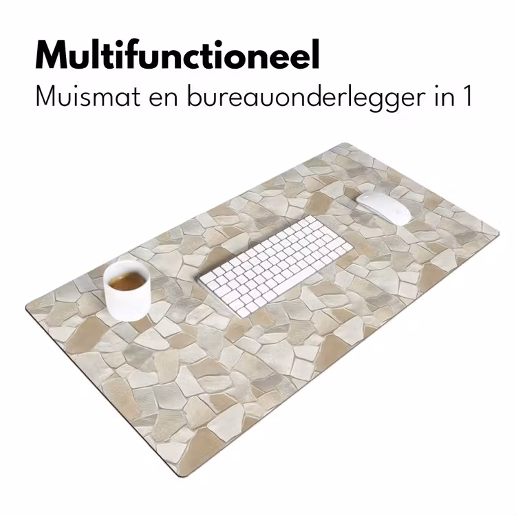 Bureau onderlegger - Mozaïek - Stenen - Beige — 7