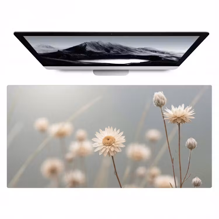 Bureau onderlegger - Strobloemen - Wit - Daglicht — 1