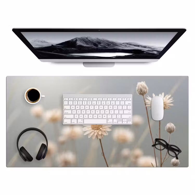 Bureau onderlegger - Strobloemen - Wit - Daglicht — 4