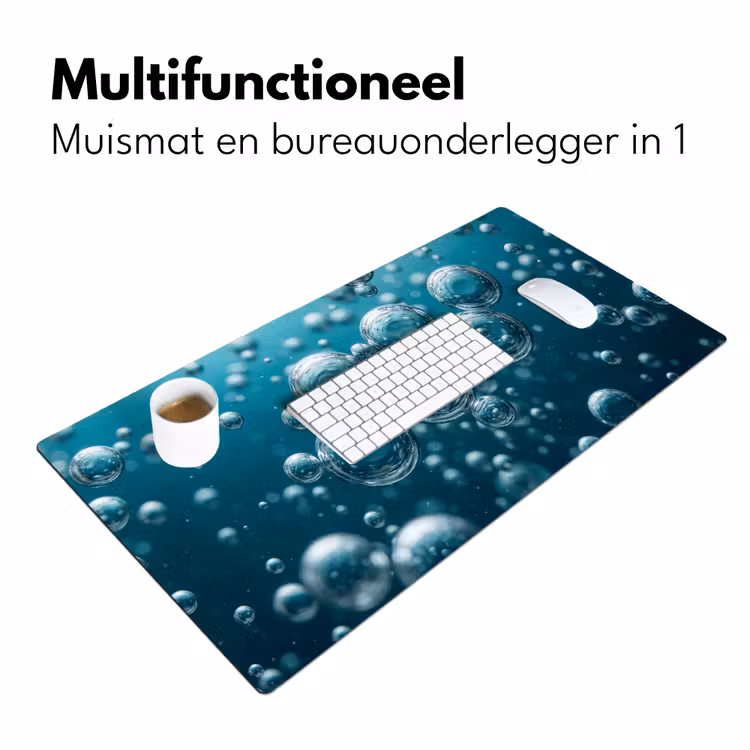 Bureau onderlegger - Luchtbellen - Dynamisch - Blauw — 7