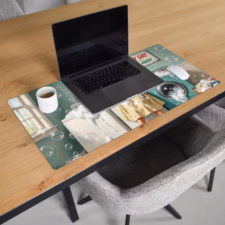 Bureau onderlegger - Retro - Blauw - Vrouw — 3