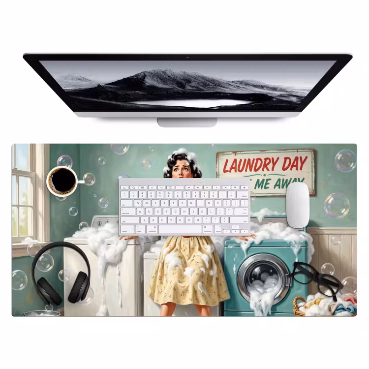 Bureau onderlegger - Retro - Blauw - Vrouw — 4