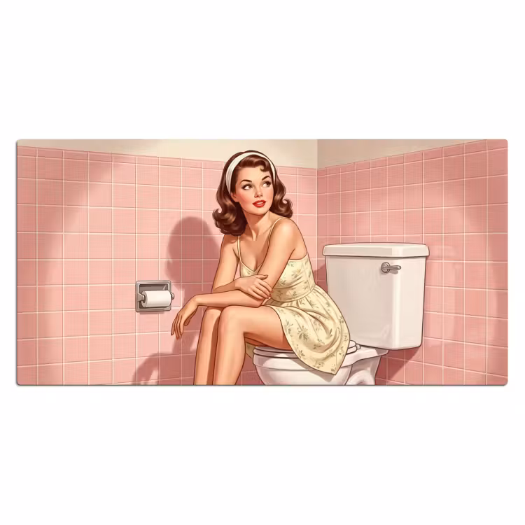 Bureau onderlegger - Roze - Retro - Vrouw — 2