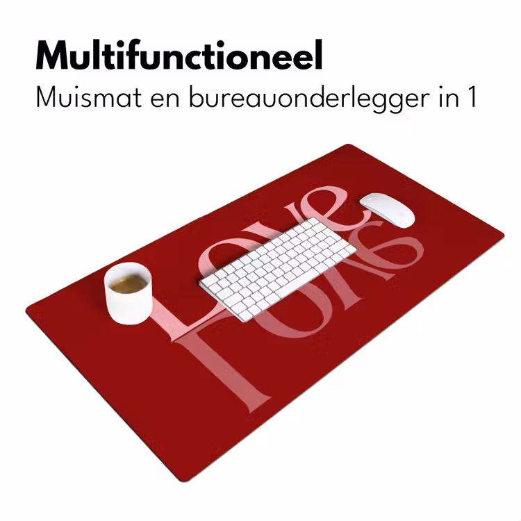 Bureau onderlegger - Love - Spiegeling - Rood — 7