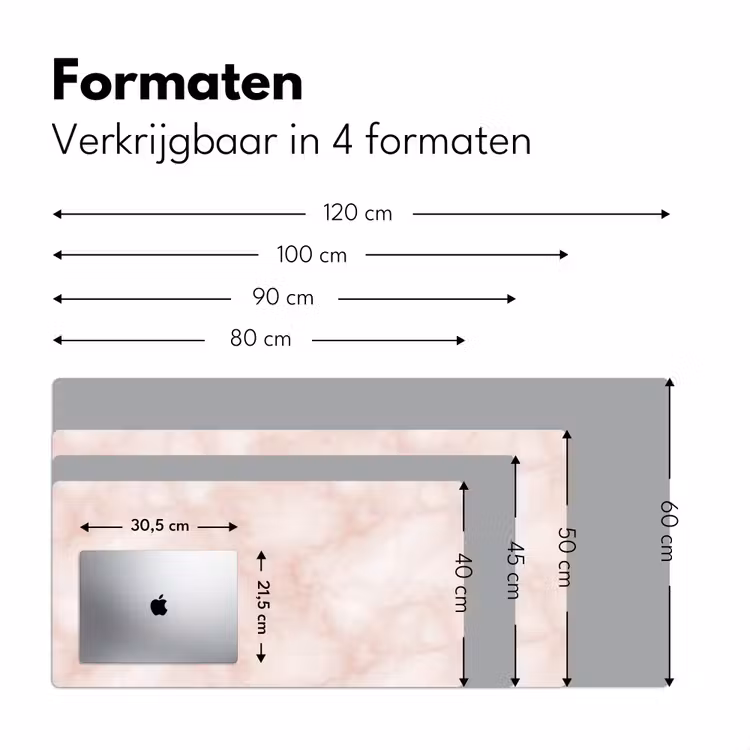 Bureau onderlegger - Roze - Marmer - Crème — 8
