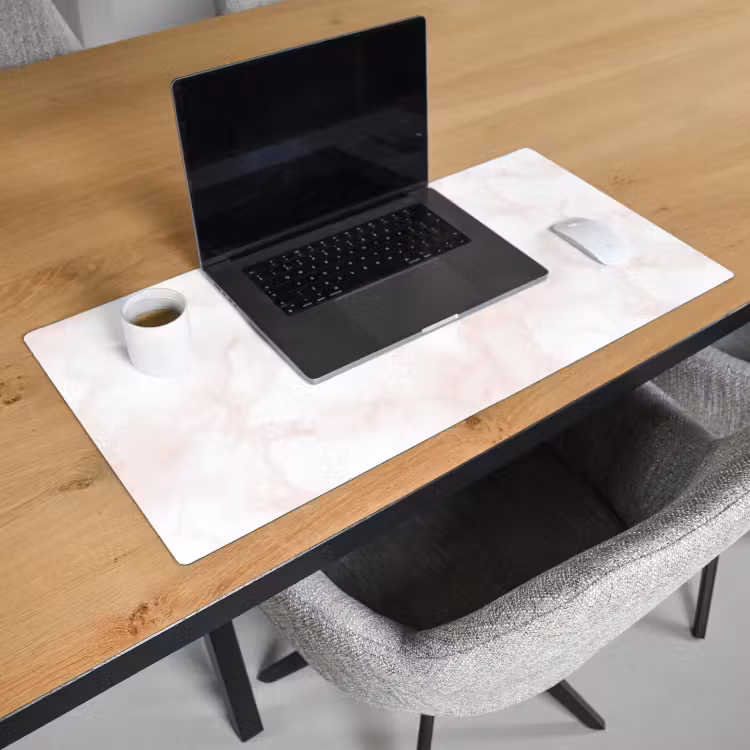 Bureau onderlegger - Wolkenstructuur - Roze - Marmer — 3
