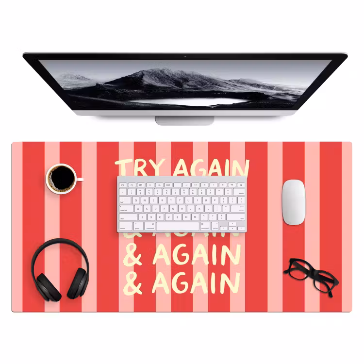 Bureau onderlegger - Strepen - Rood - Try again — 4