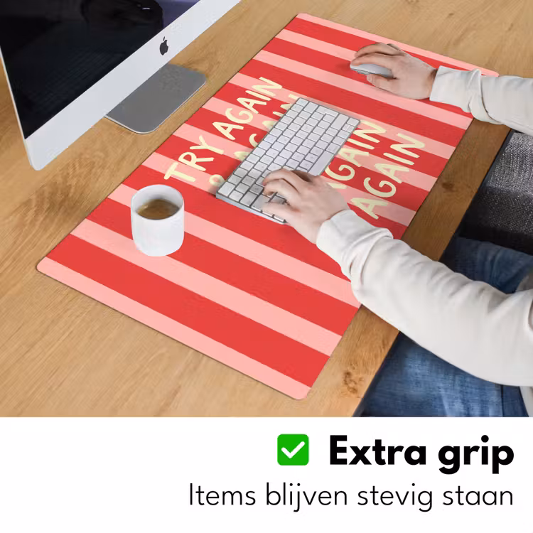 Bureau onderlegger - Strepen - Rood - Try again — 6
