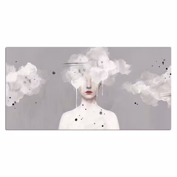 Bureau onderlegger - Vrouw - Wolk - Grijs — 2
