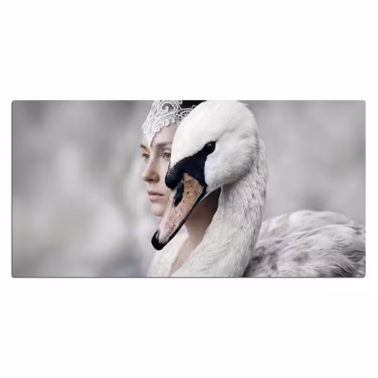Bureau onderlegger - Vrouw - Zwaan - Wit — 2