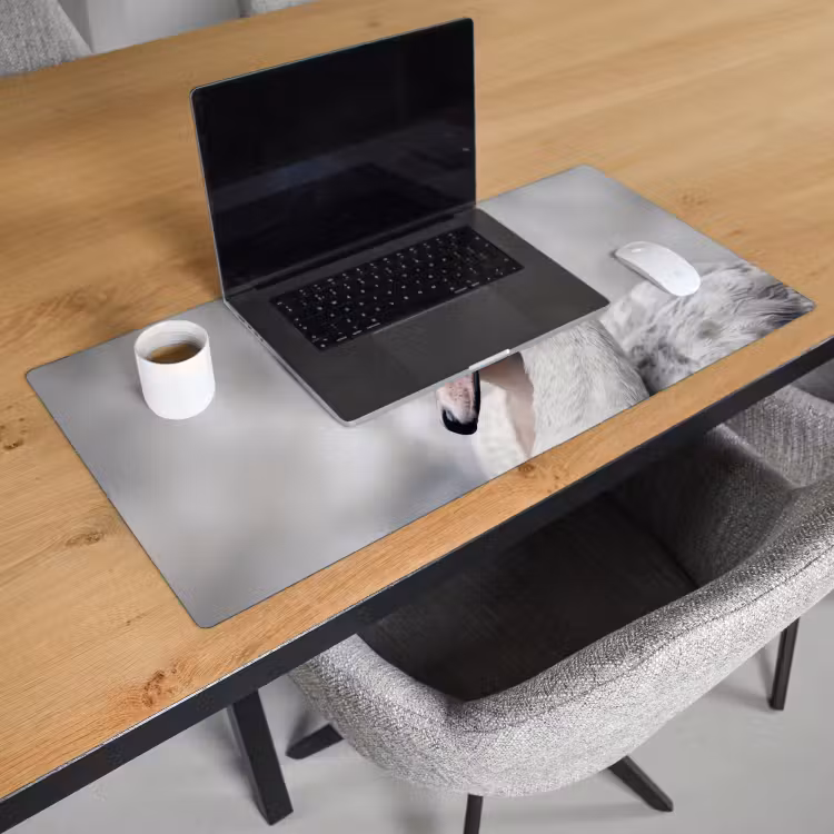 Bureau onderlegger - Vrouw - Zwaan - Wit — 3