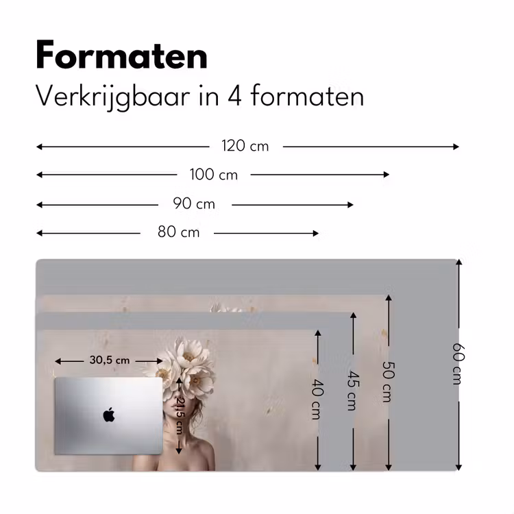 Bureau onderlegger - Vrouw - Pioenroos - Wit — 8