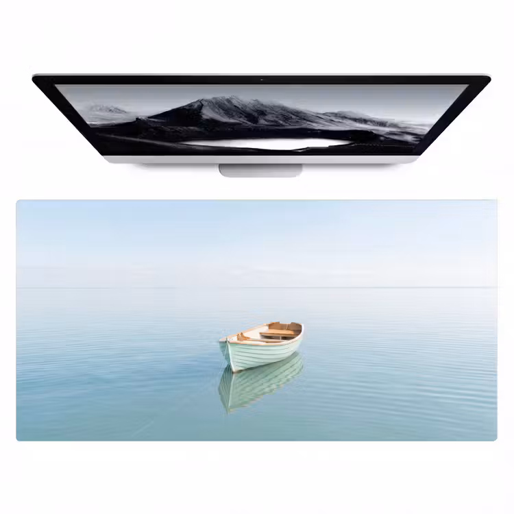 Bureau onderlegger - Minimalistisch - Boot - Zee — 1