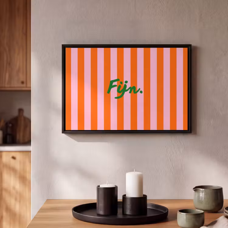 Canvas met lijst - Pattern - Orange - Fine - Stripes — 2