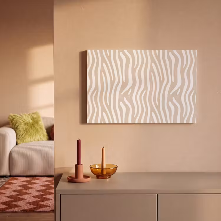 Canvas schilderij - Abstract - Zebra - Beige — 1