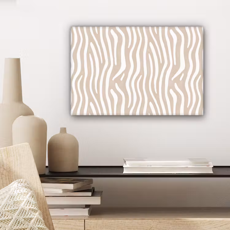 Canvas schilderij - Abstract - Zebra - Beige — 4
