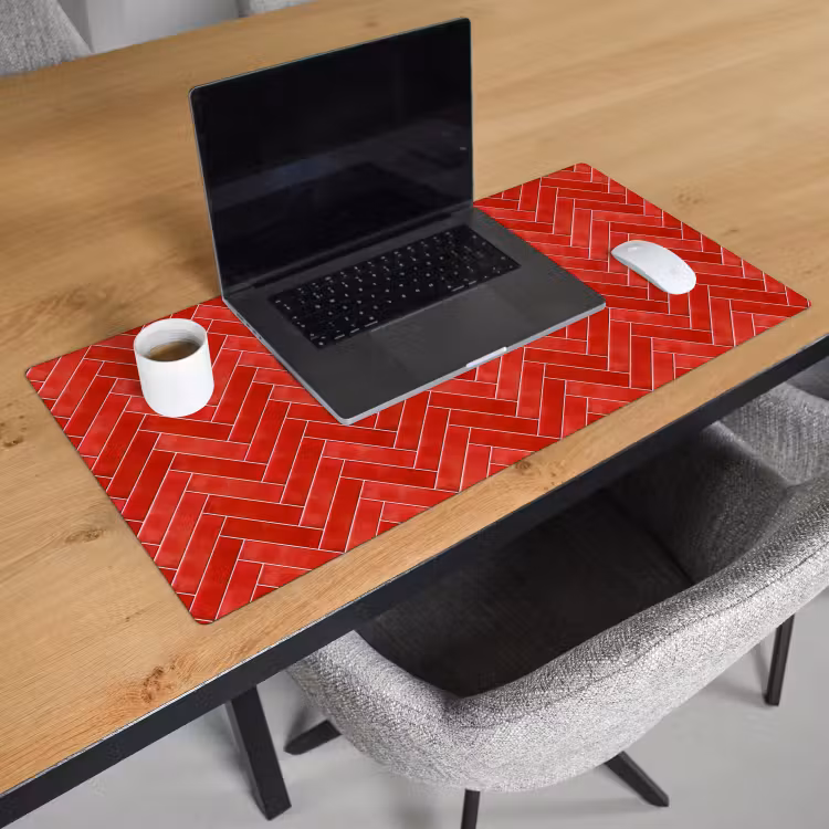 Bureau onderlegger - Visgraat - Tegel - Rood — 3