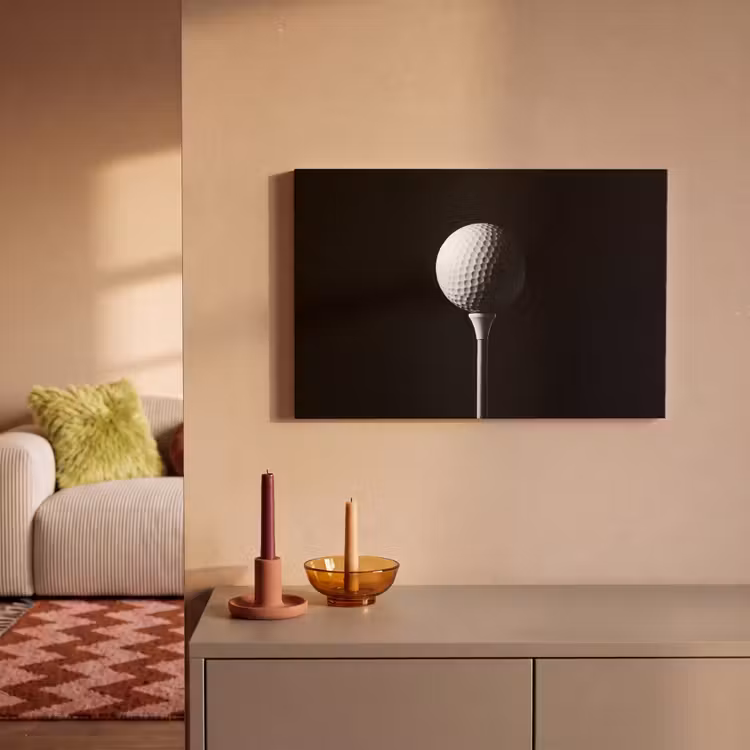 Canvas schilderij - Golfbal - Minimalistisch - Wit — 1