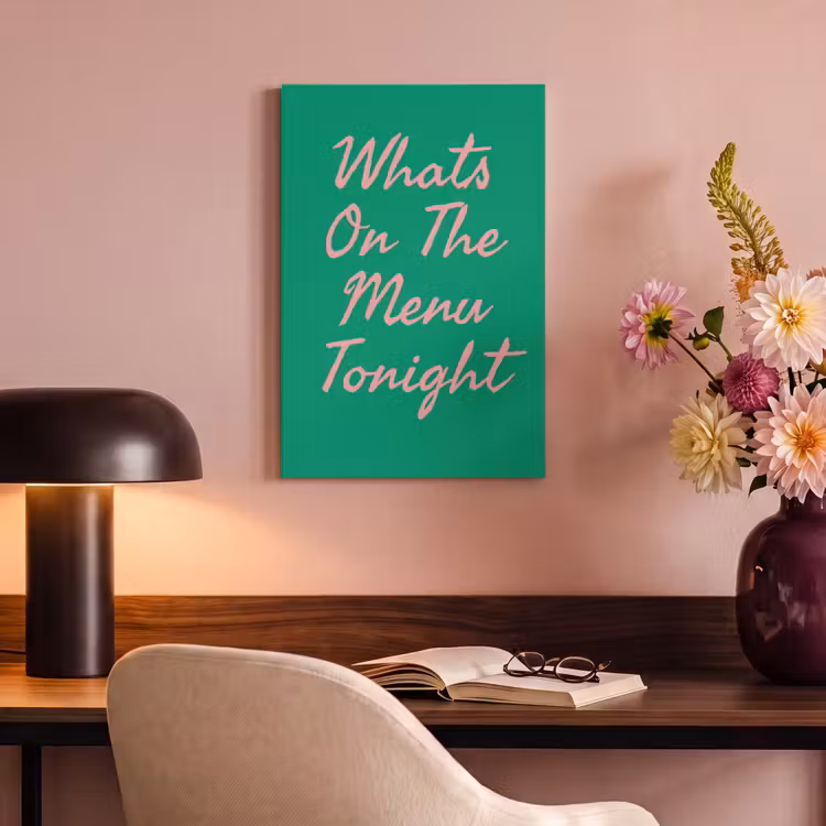 Canvas schilderij - Menu - Quote - Roze — 3