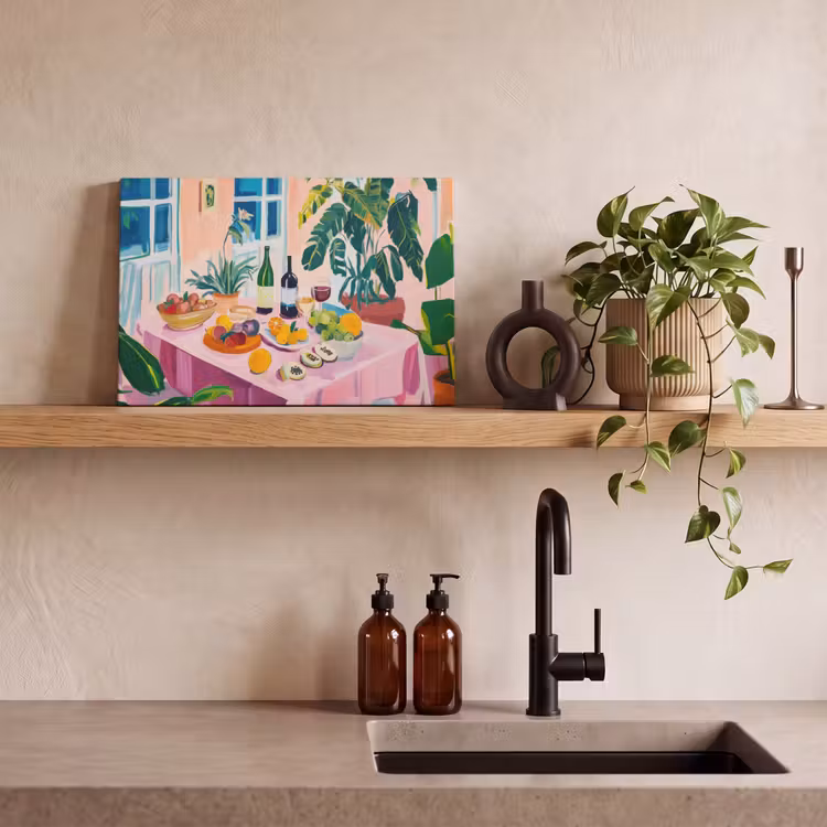 Canvas schilderij - Tafel - Wijn - Fruit — 2