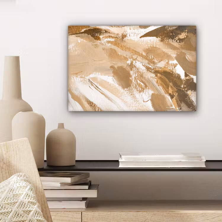 Canvas schilderij - Goud - Beige - Abstract — 4